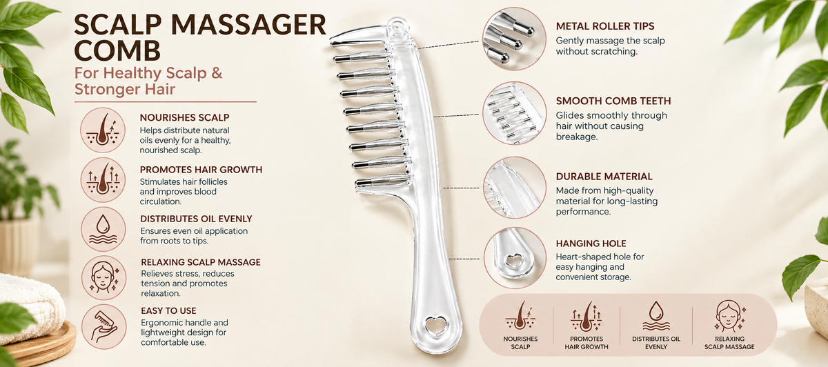 Hair Oil Applicator Comb – Scalp Nourisher & Growth Booster